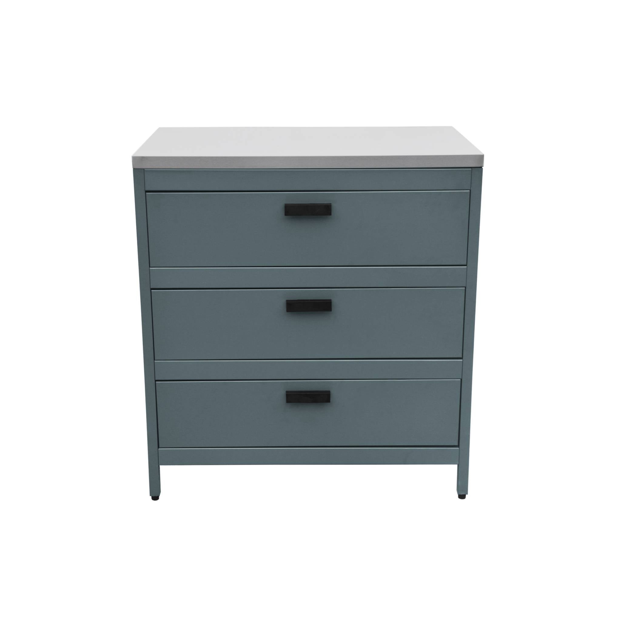 Cozinha externa em aço com 3 gavetas, 80cm, Naxos, Azul cinza, 80x49x87.5 cm - 2