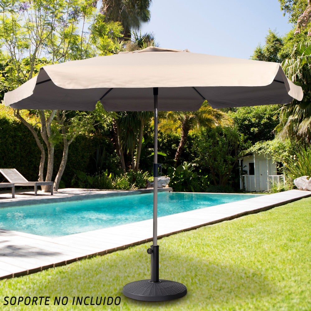 Aktive Guarda-sol de jardim grande hexagonal basculante marfim 230 cm UV50 - 2