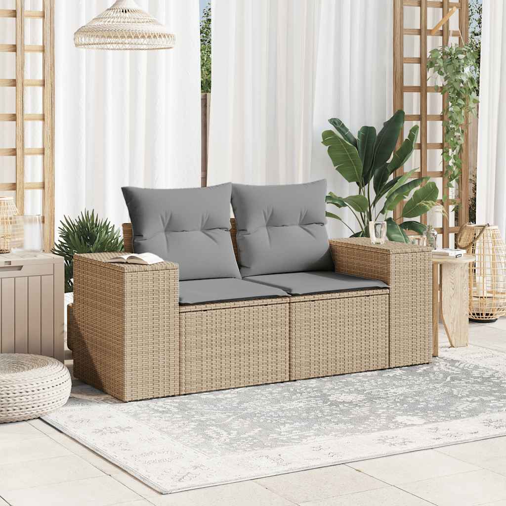 Salon bas de jardin en Rattan synthétique Beige 2 personnes - 4