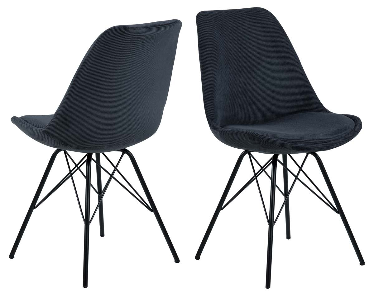 Eris krzesło stołowe aksamit szary antracytowy.