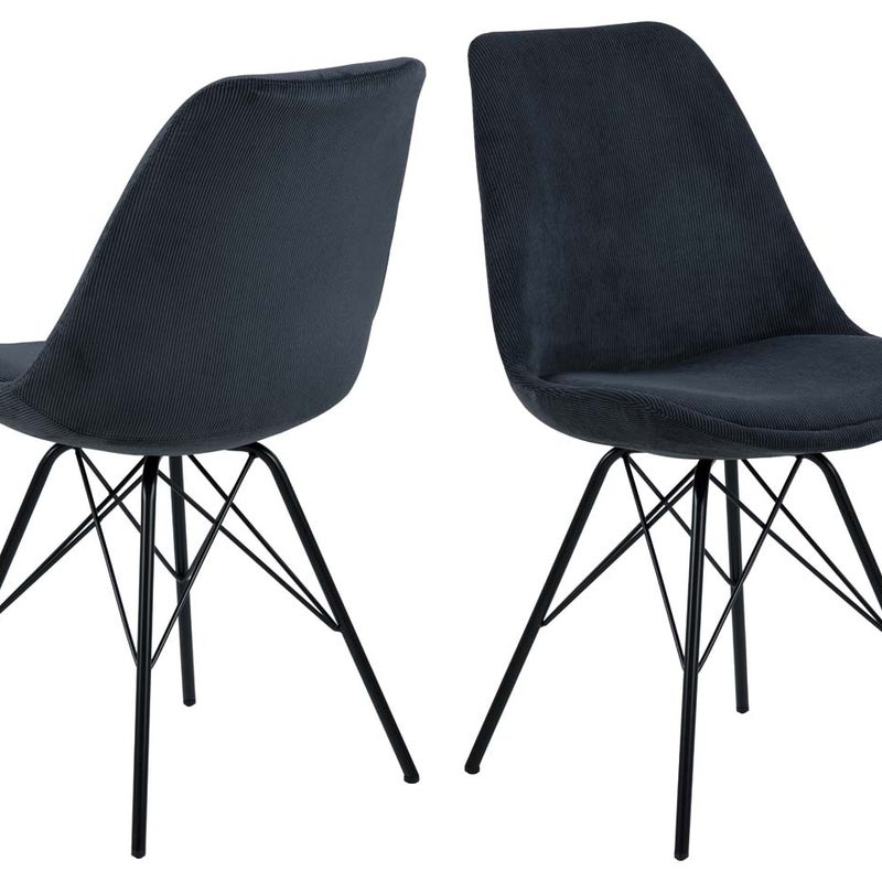 Eris krzesło stołowe aksamit szary antracytowy.