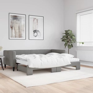 Lit de jour avec gigogne - SALALIS - DP5478 - Velours gris clair