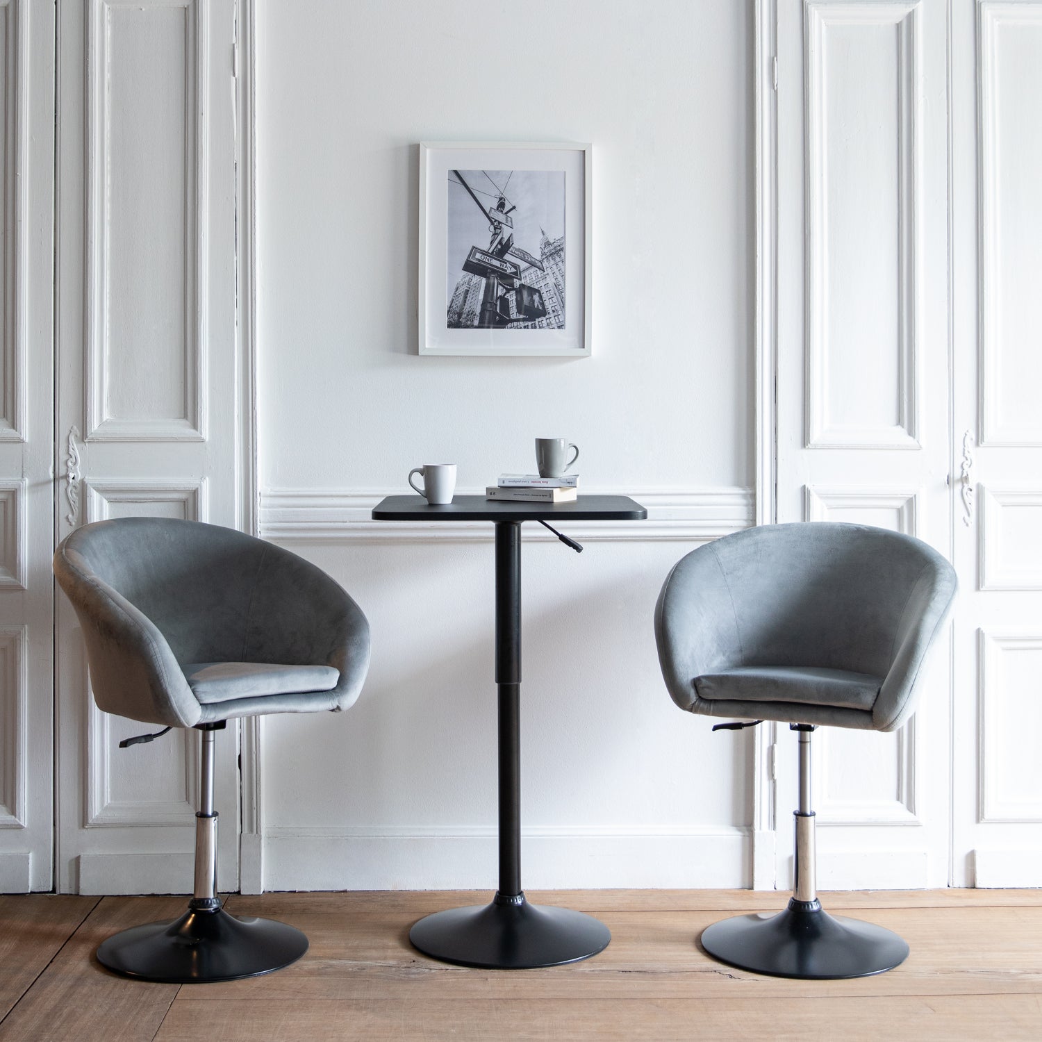 Table de bar carrée noire LUKE - 5