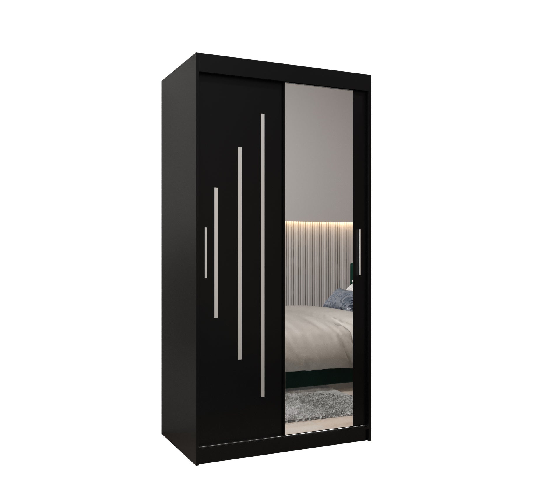 Szafa przesuwna garderoba York 2 100 x 62 x 200 cm Czarny - Abiks Meble