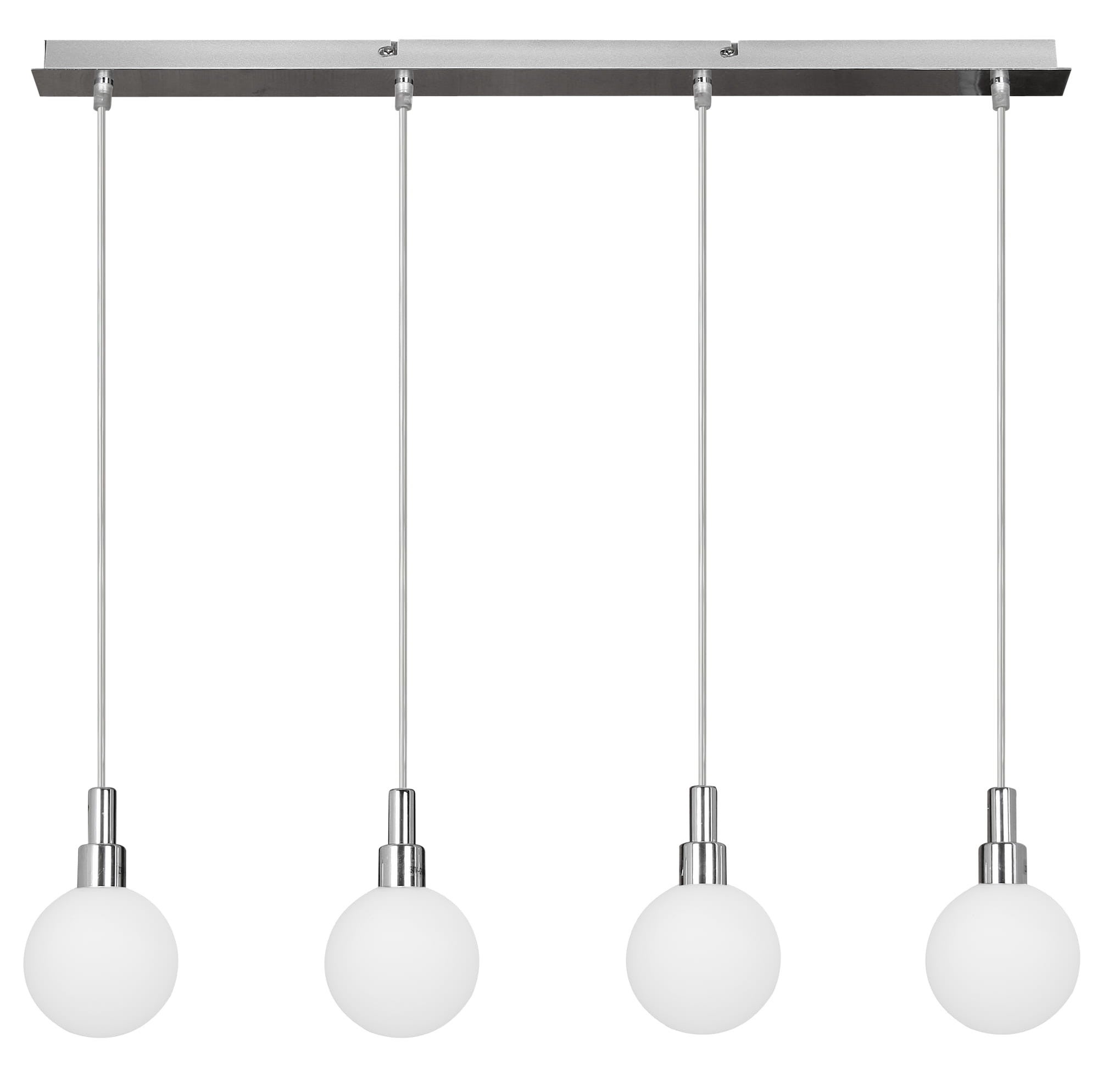 Lampa wisząca Maldus chromowana-biała 4xG9x40W wym: 95 x 89 x 10 cm szkło Candellux