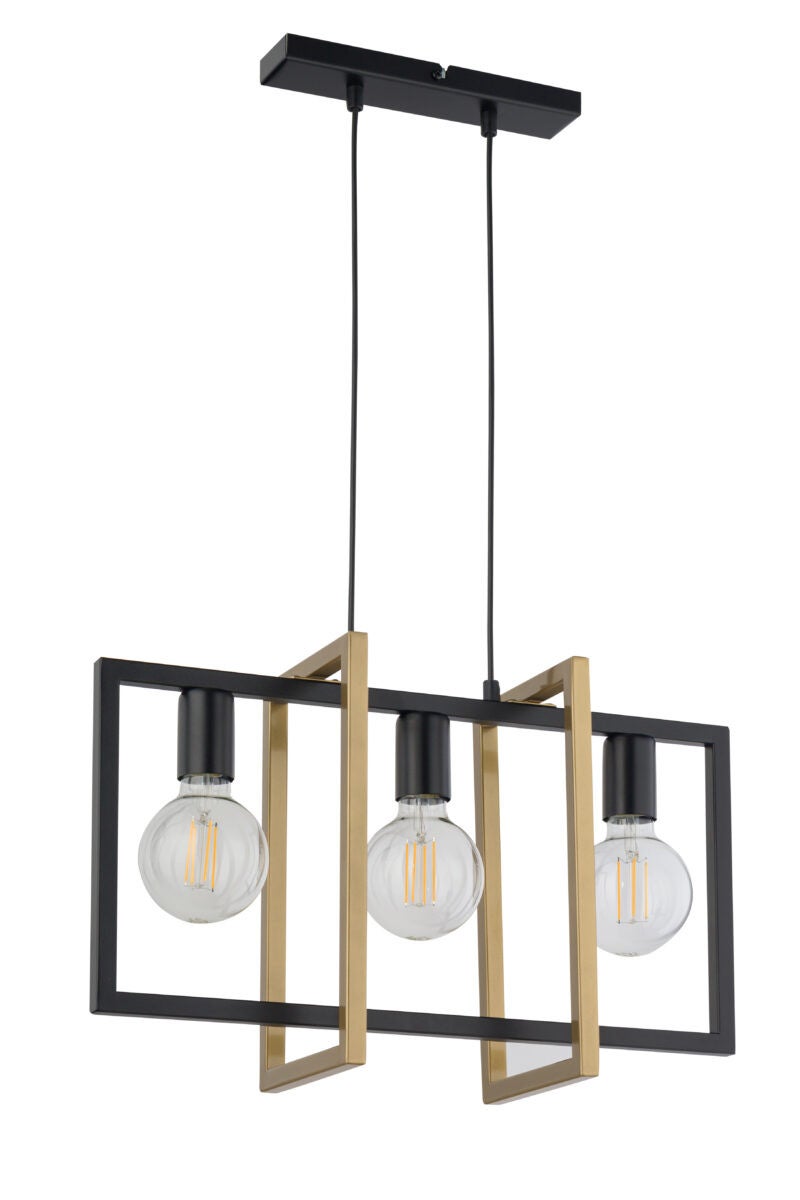 Lampa wisząca Eden czarno-złota 3xE27x15W dekoracyjna wym: 80 x 50 x 18 cm metal SIGMA