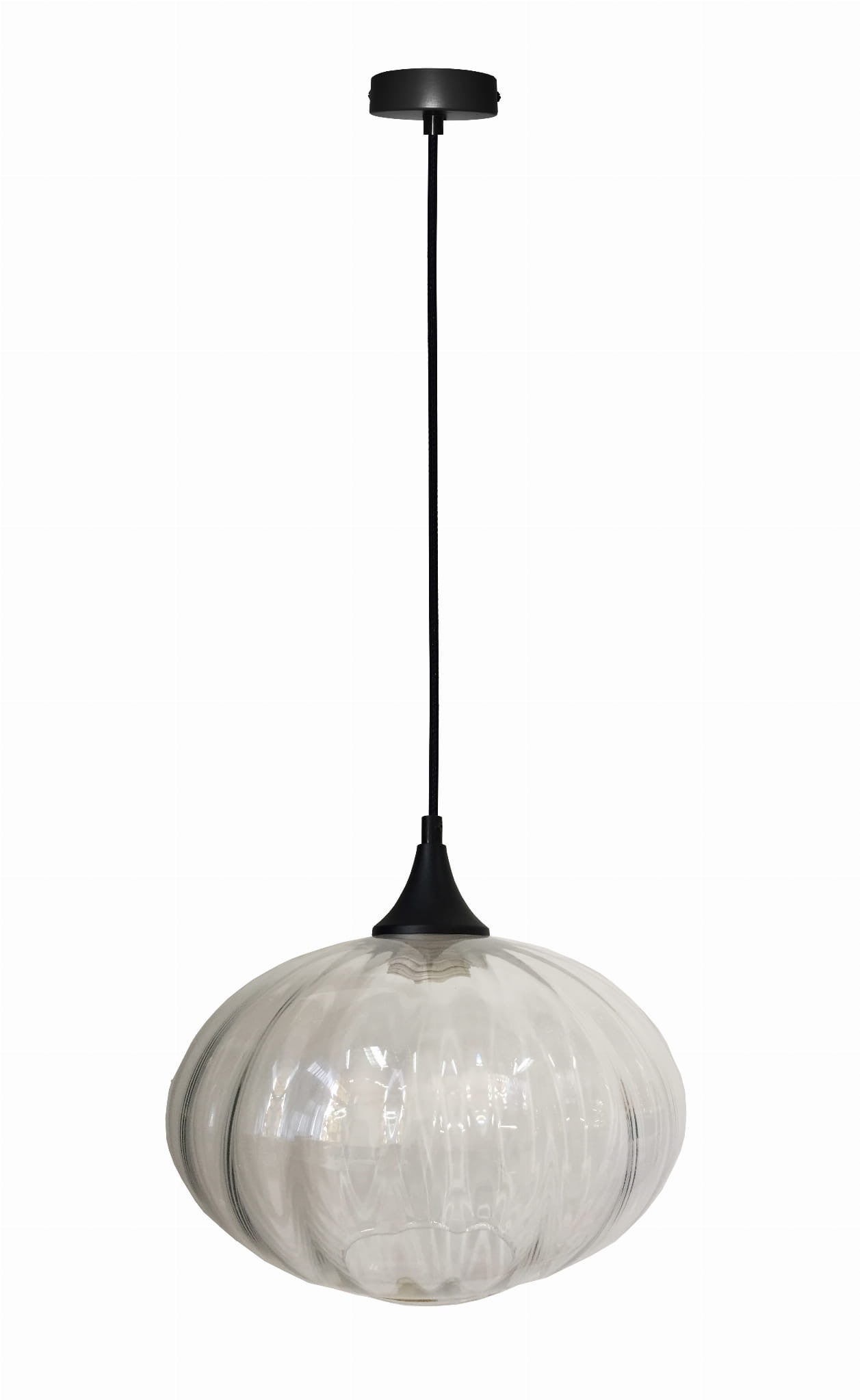 Lampa sufitowa wisząca Exeter czarno-bezbarwny 1xE27x40W wym: 90 x 26,5 x 26,5 cm szkło Candellux