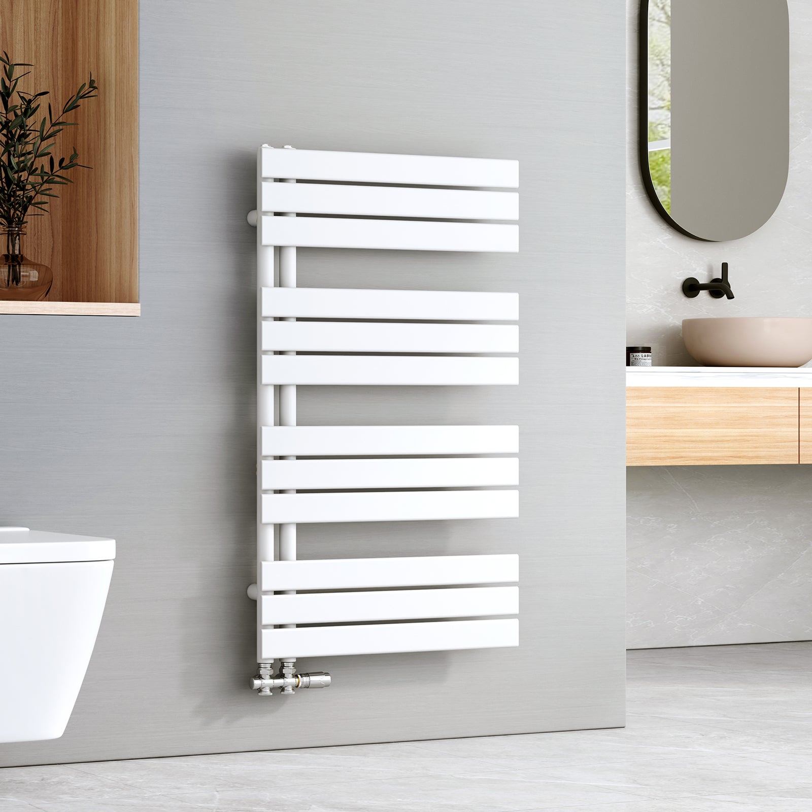 EMKE Grzejnik Łazienkowy 639W, 104,1x60 cm, 4 bar, do 6 m² – Biały