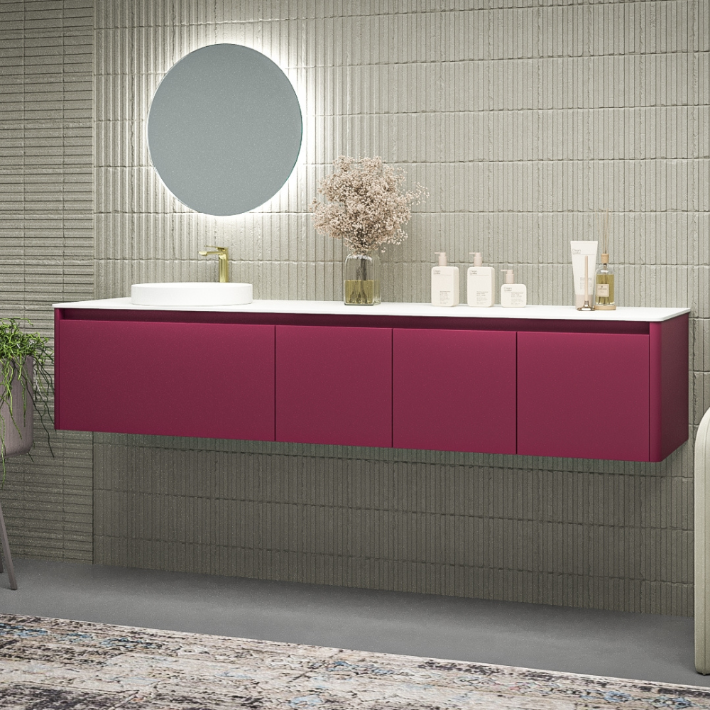 Mobile da bagno sospeso VAROBATH FUSE — 4 cassetti con lavabo incluso - Colore RAL personalizzabile Design moderno Premium﻿ - 2