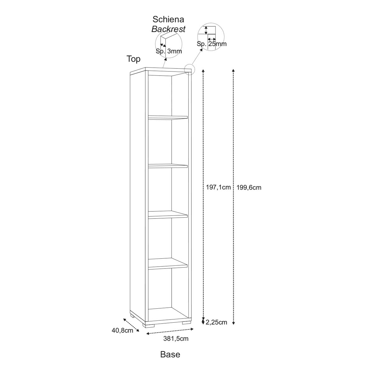 COLONNE H199 L38 KIT Couleur Ciment - 4