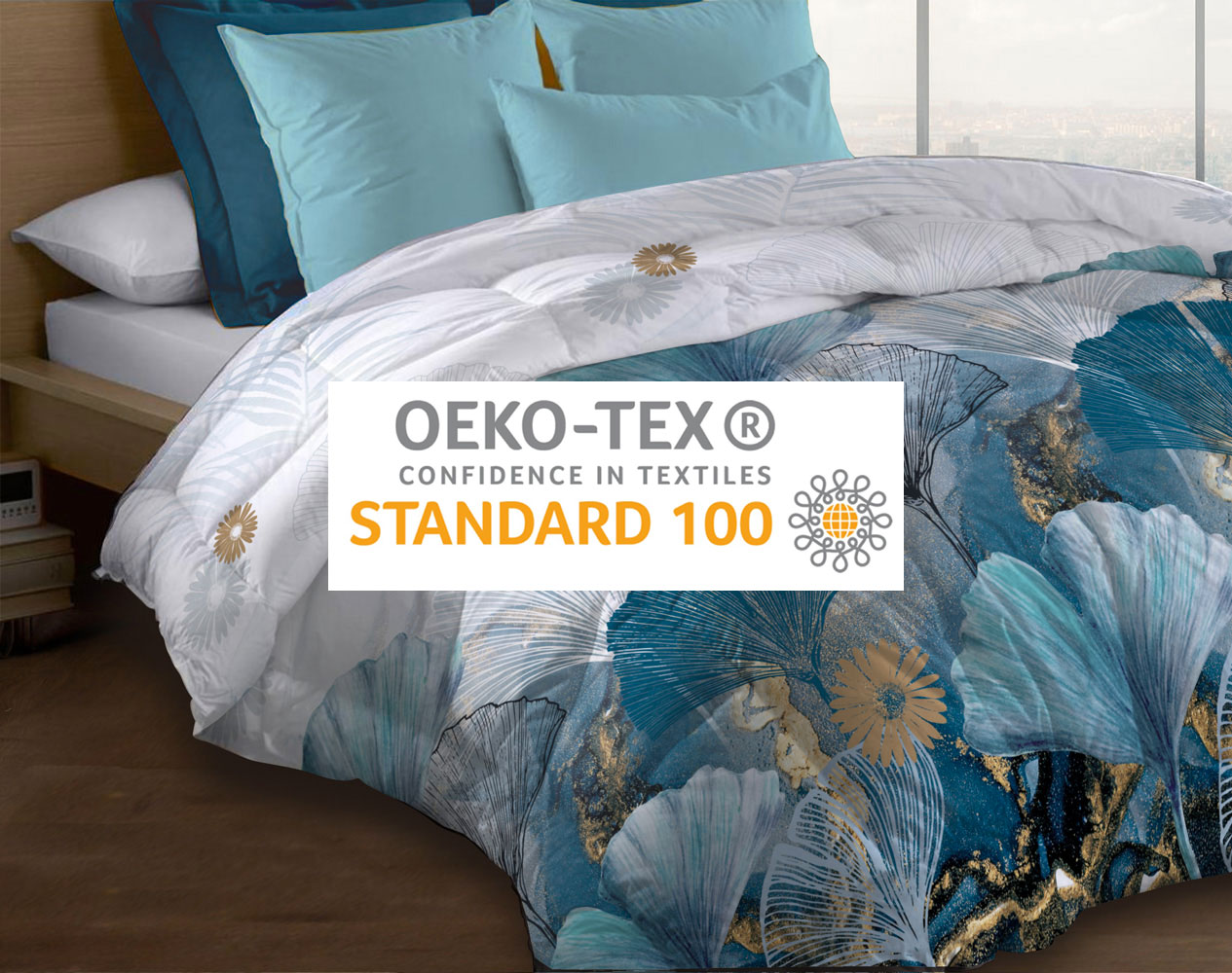 Couette microfibre 220x240 - Imprimée double-face - 550 grs/m2 - Ginko - 5