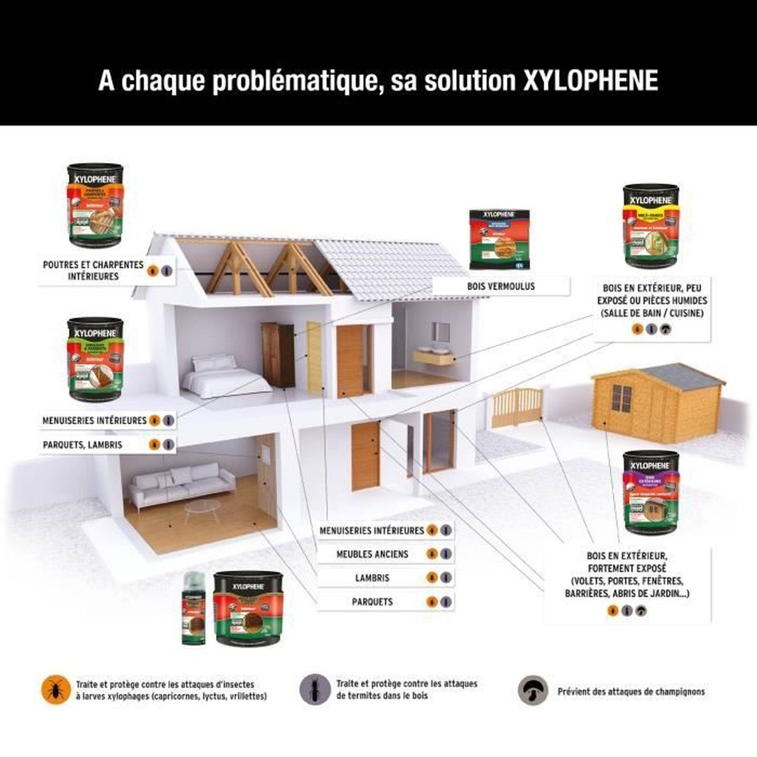 XYLOPHENE trattamento legno trave e telaio 20 anni, 5 l - 6