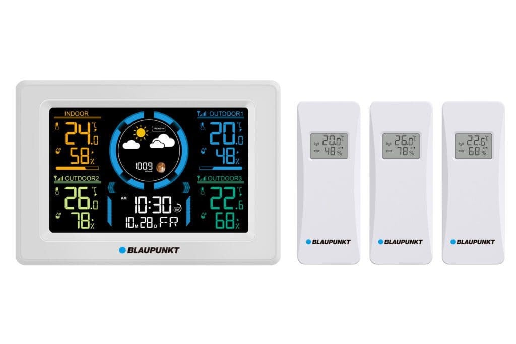 Stacja pogodowa z 3 sensorami lcd Blaupunkt WS40WH