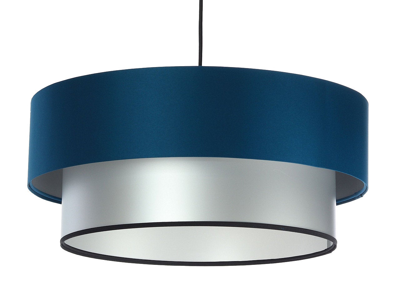 Lampa wisząca DOUBLE BLUE 60 granatowa/srebrna