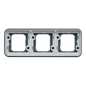 Support Encastré Triple Legrand CUBYKO - Horizontal, Gris, IP55, à Compléter Avec Mécanismes