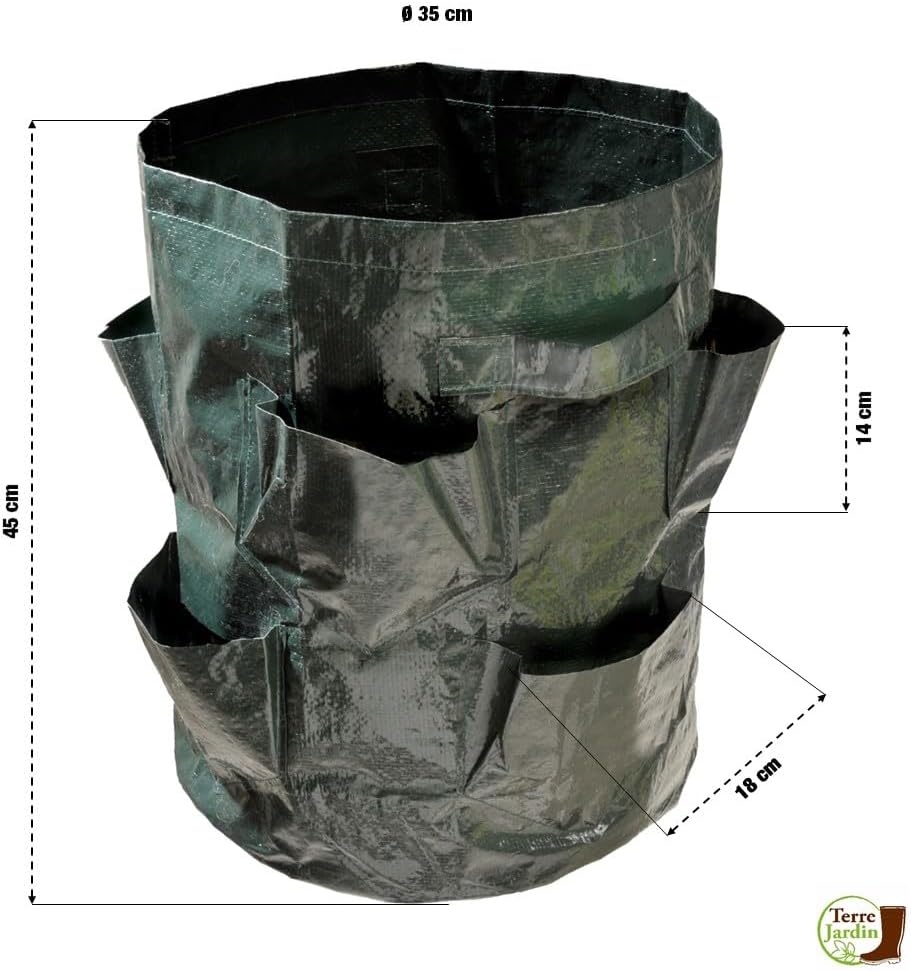 Sac à fraisiers - Sac de Plantation pour Fraises - Vert - 2