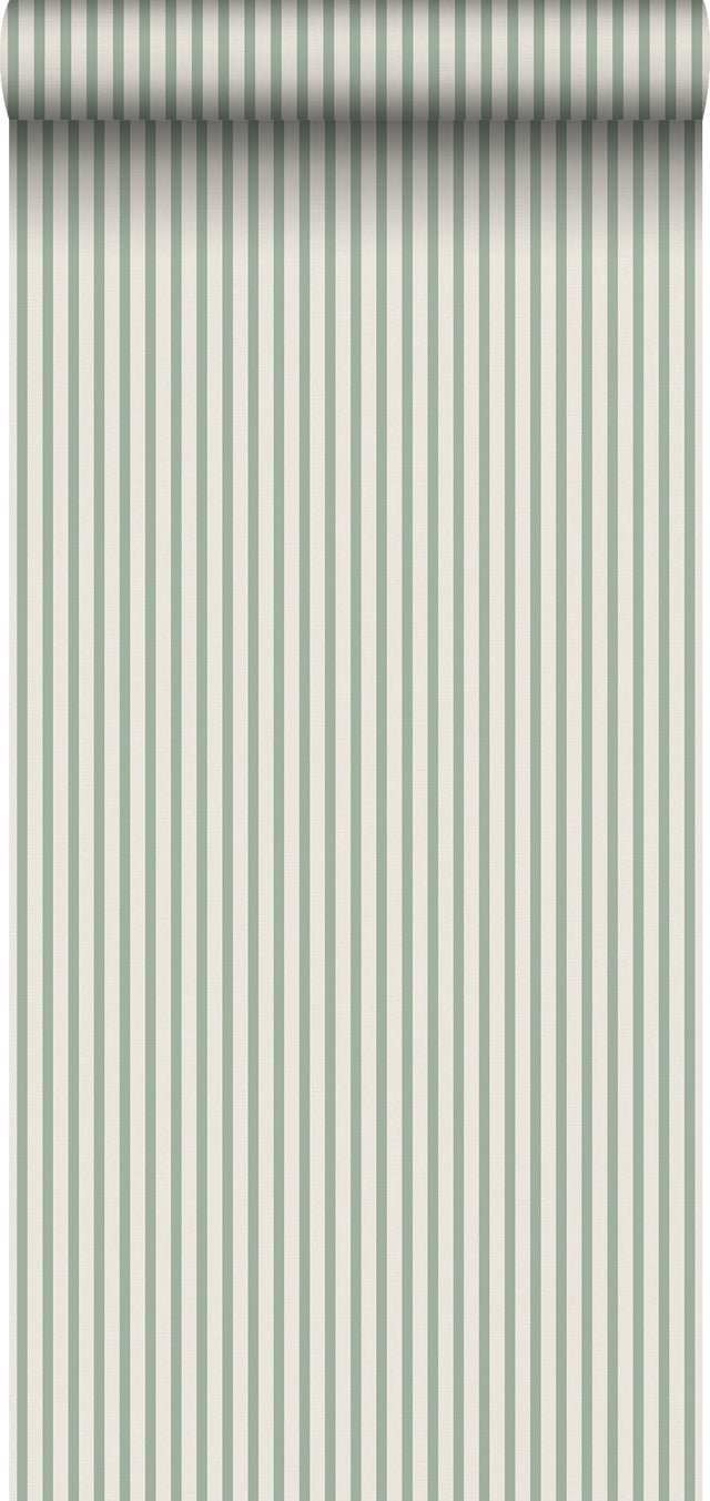 Tapeta paski szaro zielonym - 53 cm x 10.05 m - SANDERS & SANDERS