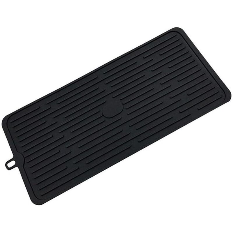 Bandă de alergare cu uscător din silicon 47×21cm, antiderapantă, rezistentă la căldură, lavabilă în mașina de spălat, neagră