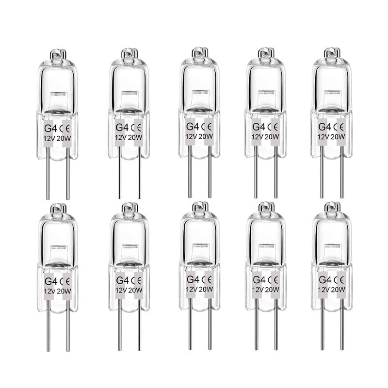 Żarówka halogenowa, żarówka halogenowa do okapu kuchennego, żarówka halogenowa G4, ściemnialna, 12V 20W, 10 szt.
