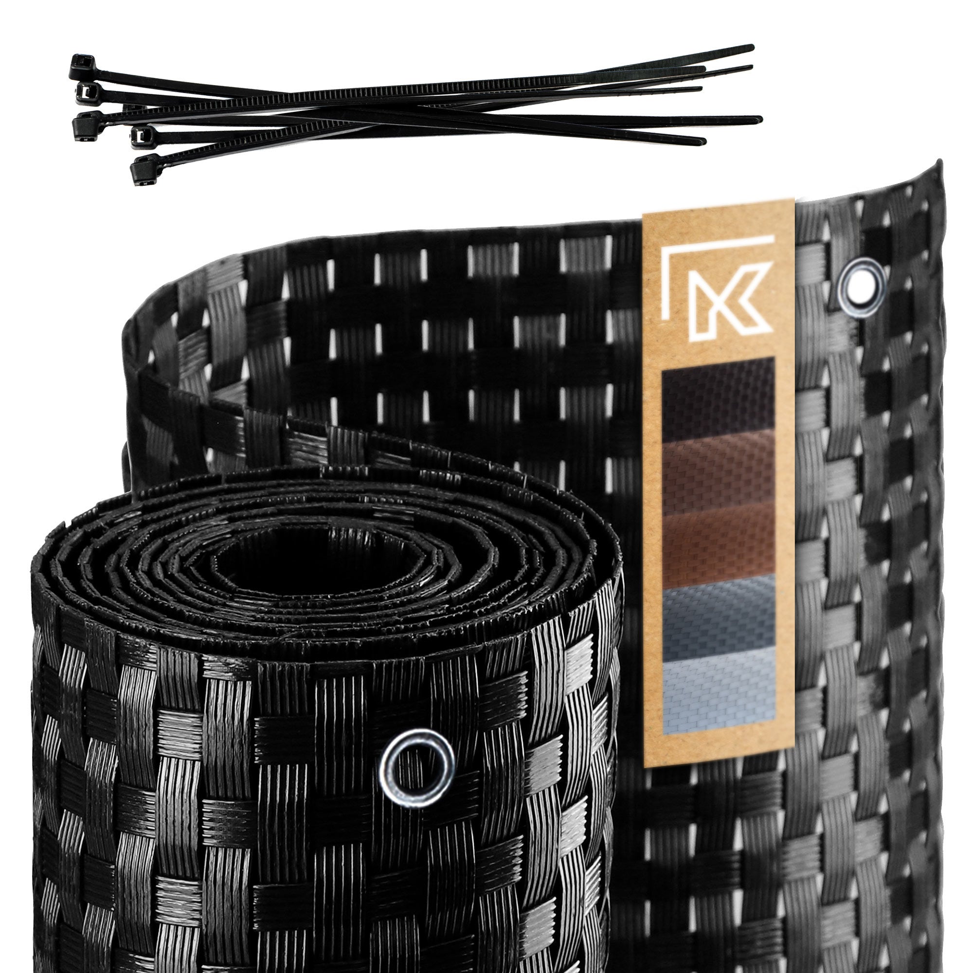 OSŁONA BALKONOWA TECHNORATTAN 0,9x6m CZARNA MATA BALKON TARAS PŁOT PREMIUM