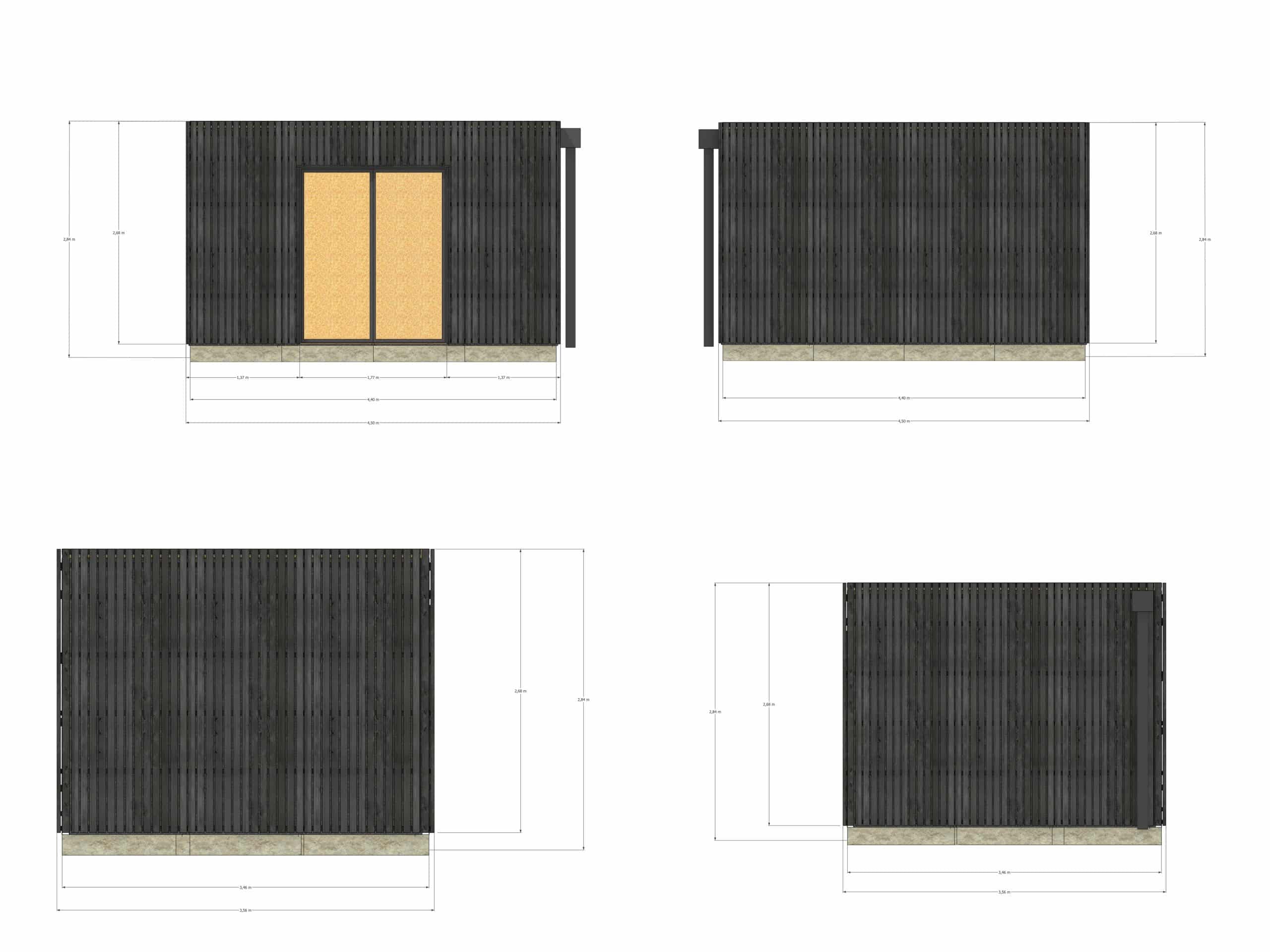 Studio de jardin accueil indépendant en bois 4,4 x 3,5 x 2,7 m / menuiseries alu k-line - 4