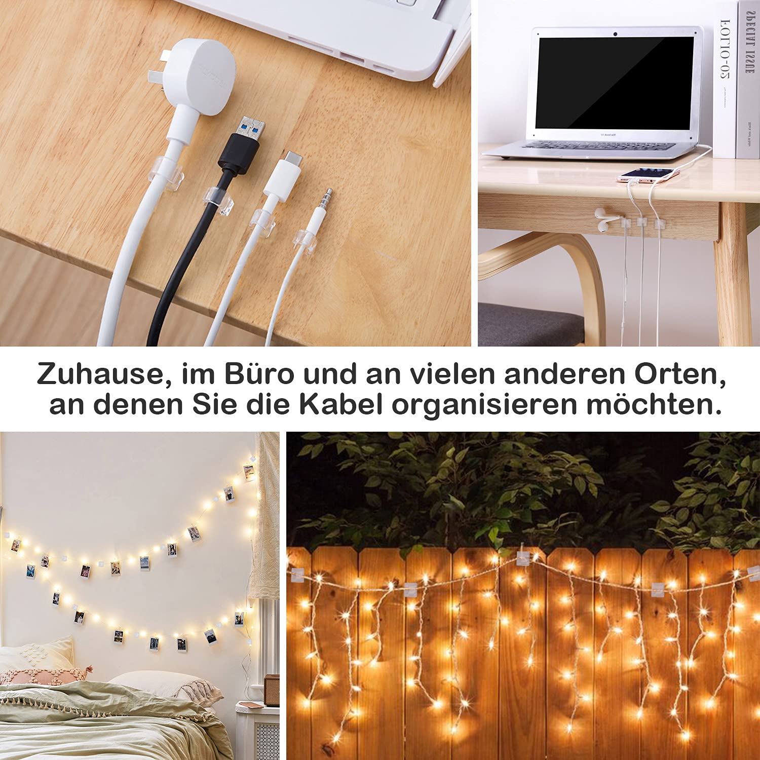 Opakowanie 120 przezroczystych opasek zaciskowych samoprzylepnych, idealnych do zarządzania kablami elektrycznymi. - 4