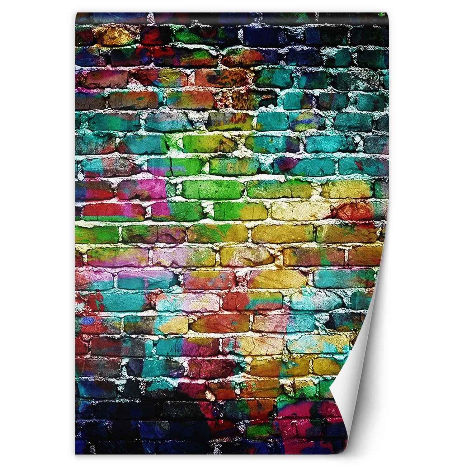 Fototapeta, Tęczowa cegła 100x140