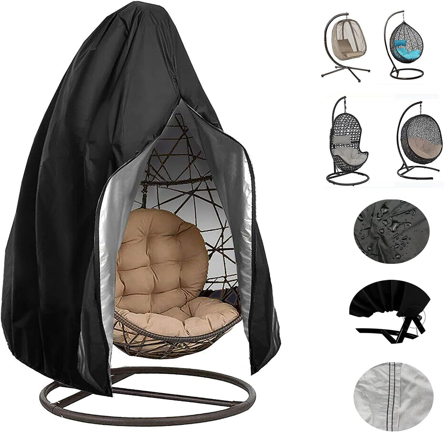 Pokrowiec na huśtawkę ogrodową, pokrowiec wiszący, szeroki pokrowiec, pokrowiec przeciwkurzowy, odpowiedni do krzeseł wiszących