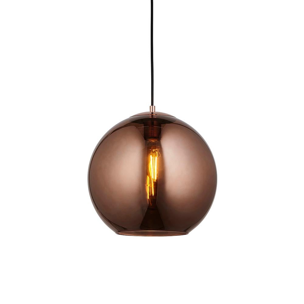 Lampa wisząca BOLI miedziana 1xE27x20W szkło wym:155x30x30cm IP20 Endon