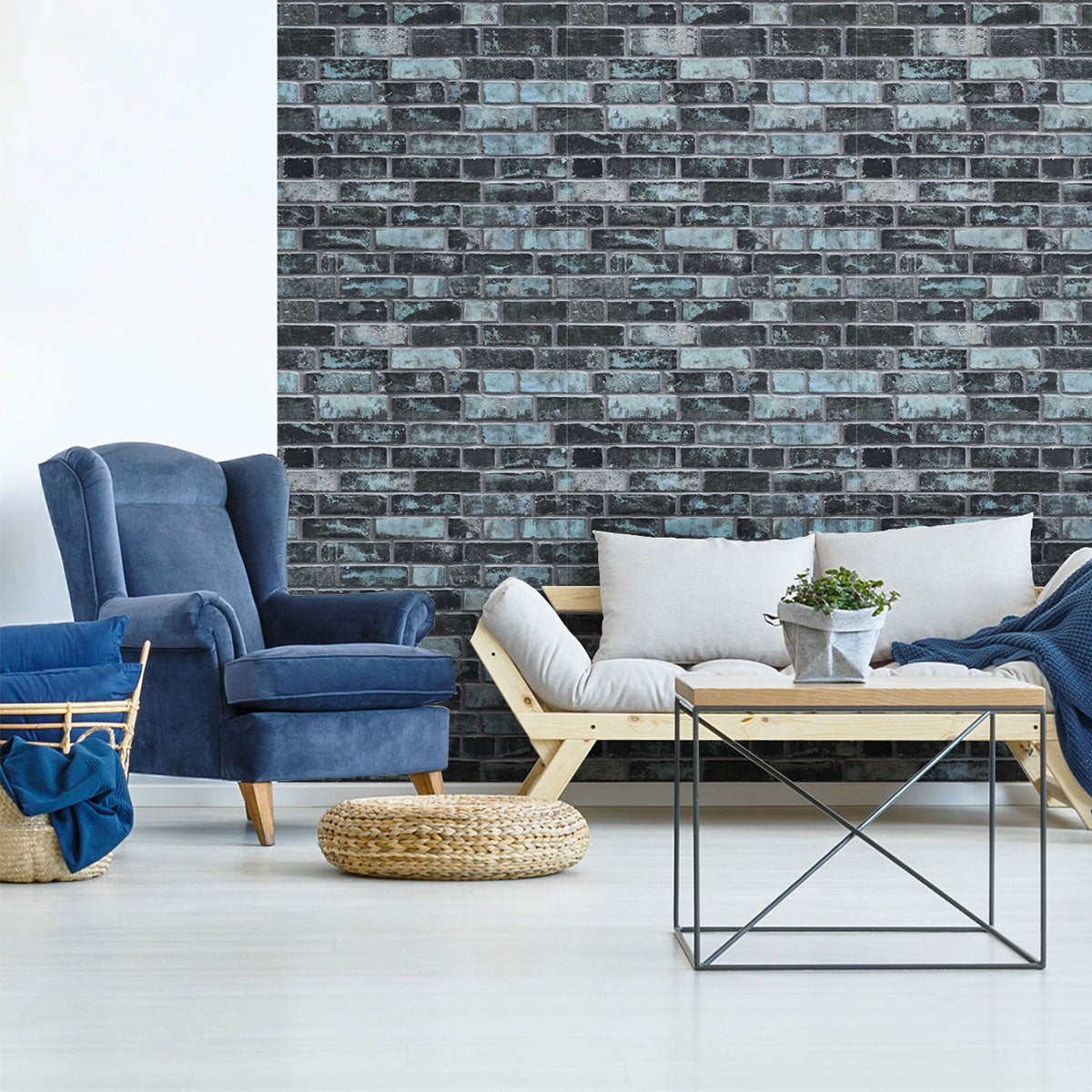 Vinilos piedra ladrillos de birmingham - adhesivo de pared - revestimiento sticker mural decorativo - 50x50cm