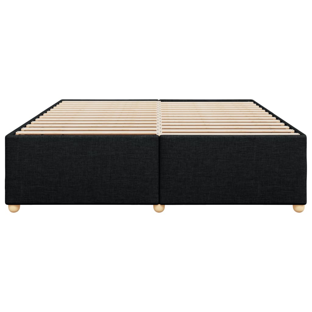 Cadre de lit sans matelas noir 200 x 200 cm tissu - 4