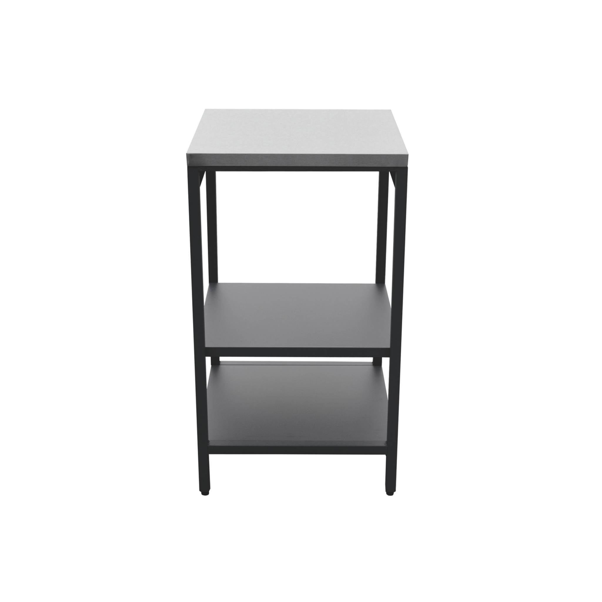 Cozinha externa de aço com 2 prateleiras, 49cm, Naxos, Preto, 49x49x87.2 cm - 5