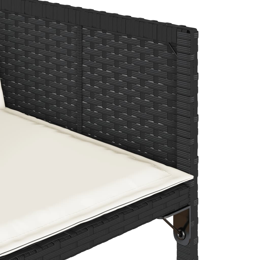 Set de muebles jardín - Muebles de exterior 5 pzas con cojines ratán sintético negro - 6