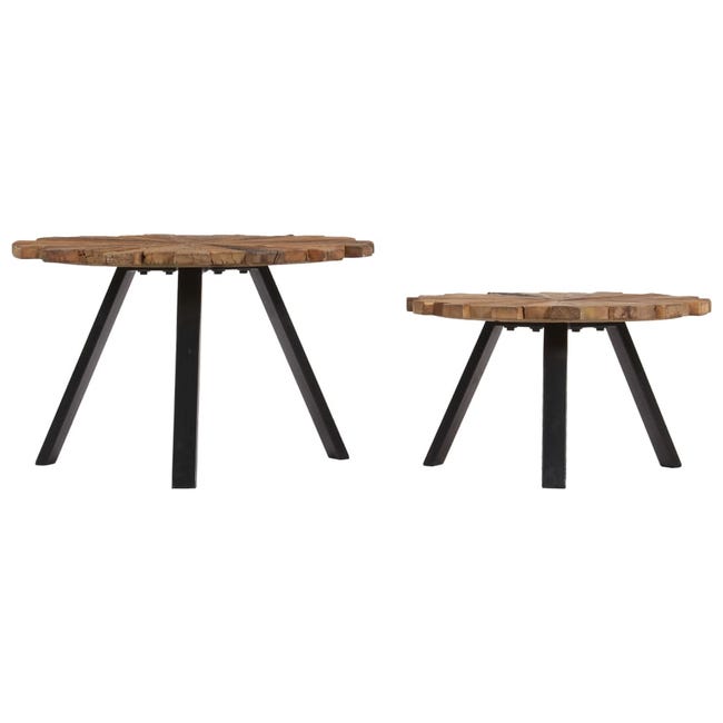 vidaXL Tavolini da Caffè 2 pz in Legno Massello di Mango vidaXL Tavolini da Caffè 2 pz in Legno Massello di Mango