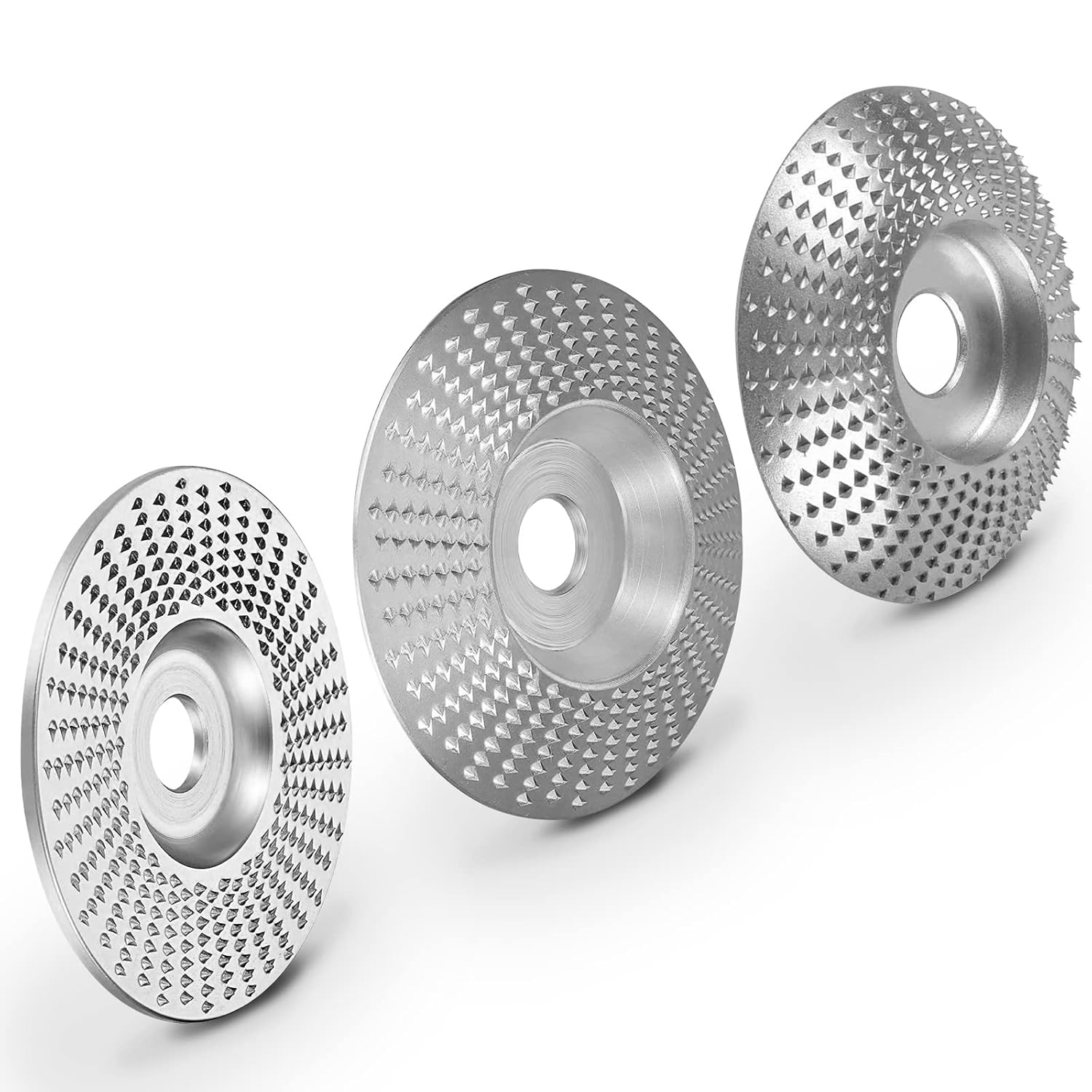 Tarcza do rzeźbienia w drewnie do szlifierek kątowych - do kształtowania, szlifowania i cięcia, otwór 16 mm, 1 sztuka, srebrna, fazowana. - 2