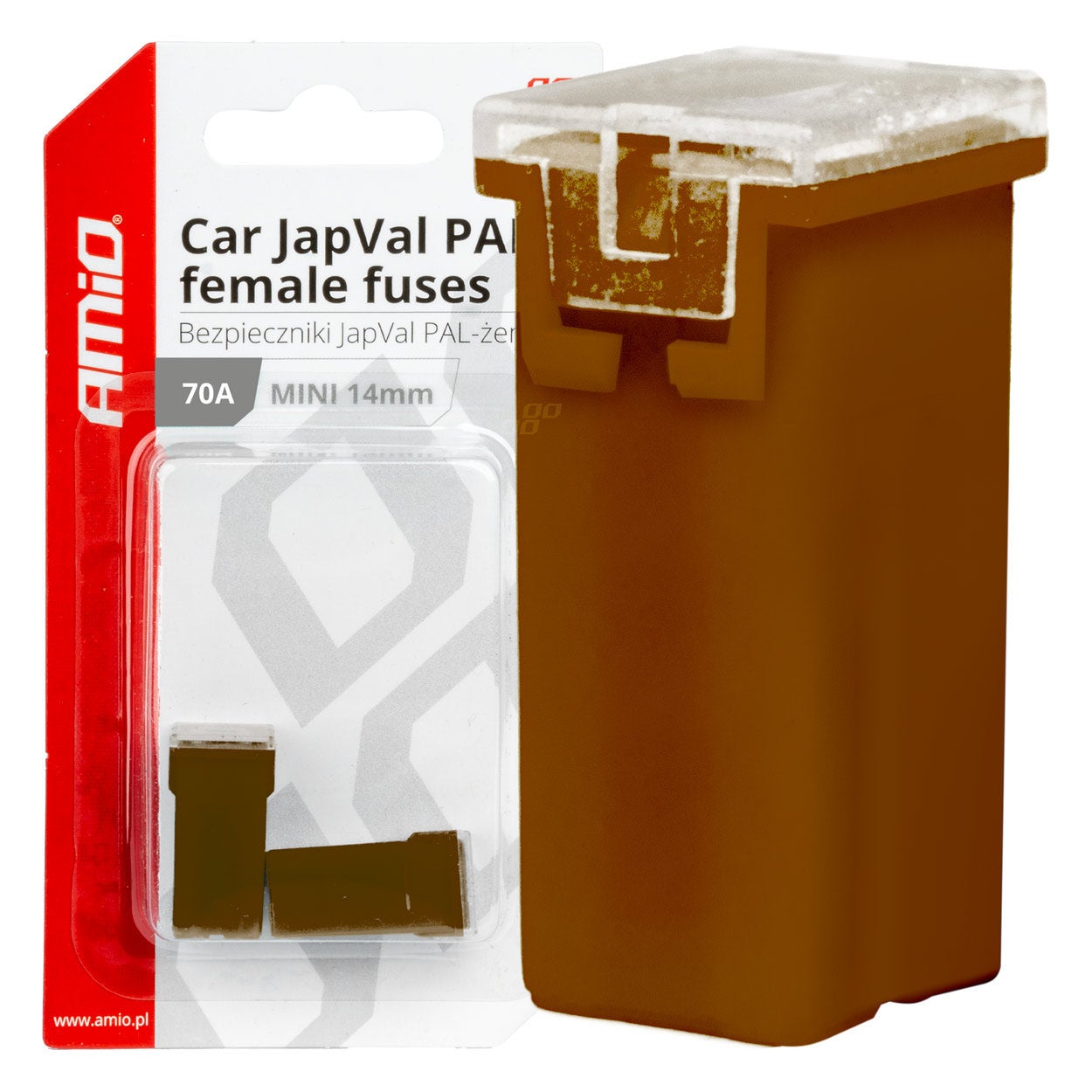 5 Fusibles Voiture 70A AGU - Plastique Rose - Pour Autoradio/ampli - Neufs