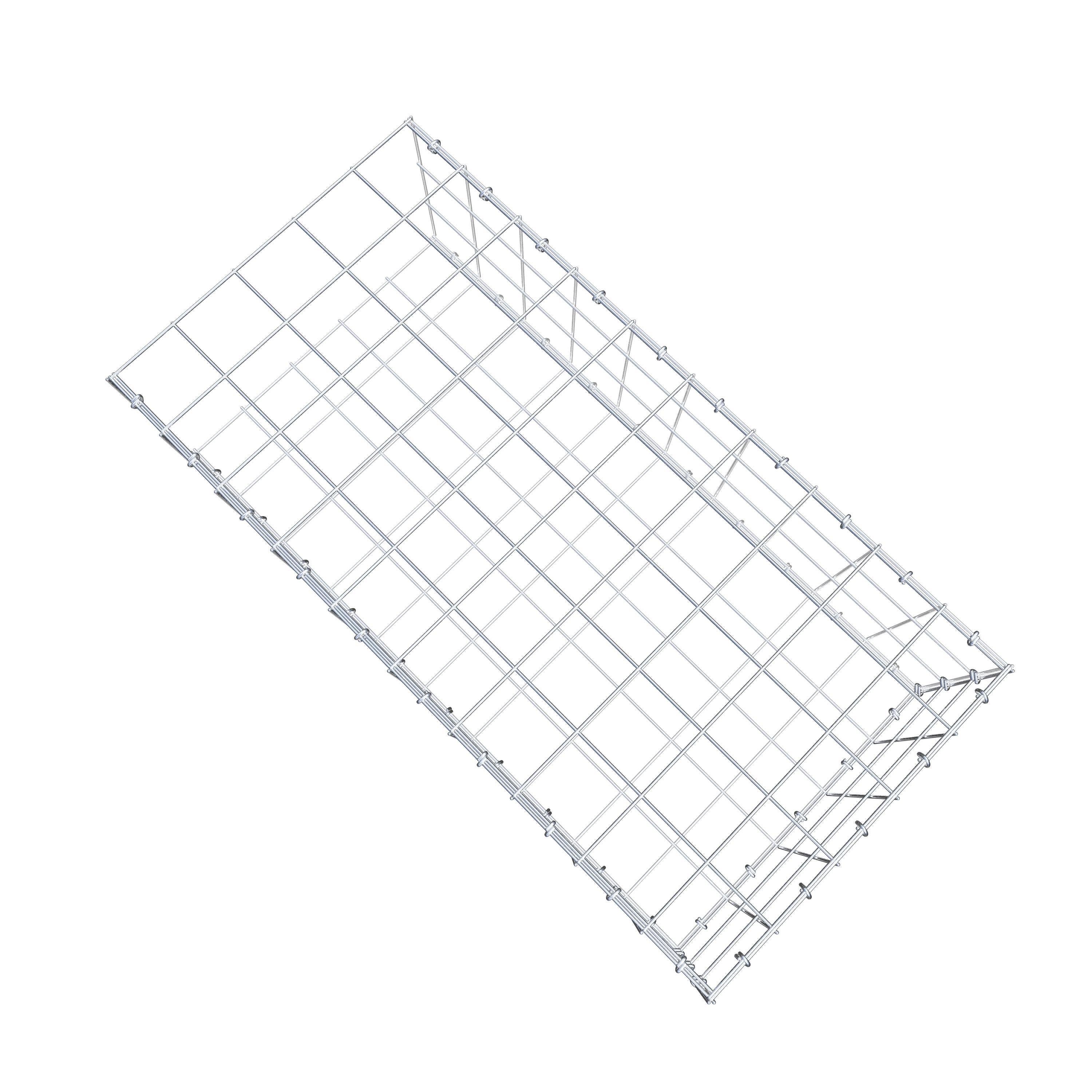 Gavión para alargar en acero galvanizado 100x30x50cm (LxAxP), malla 10 x 10cm, Anillo en C, sin rejilla frontal - 8