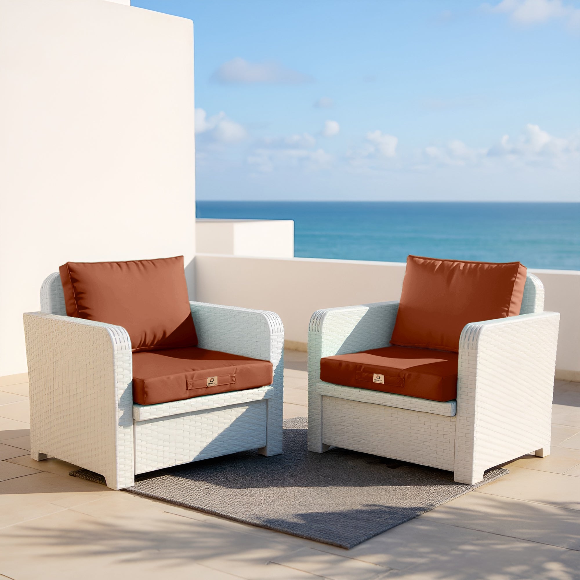Coussins pour salon de jardin déhoussable 60x70cm Terracotta - 2