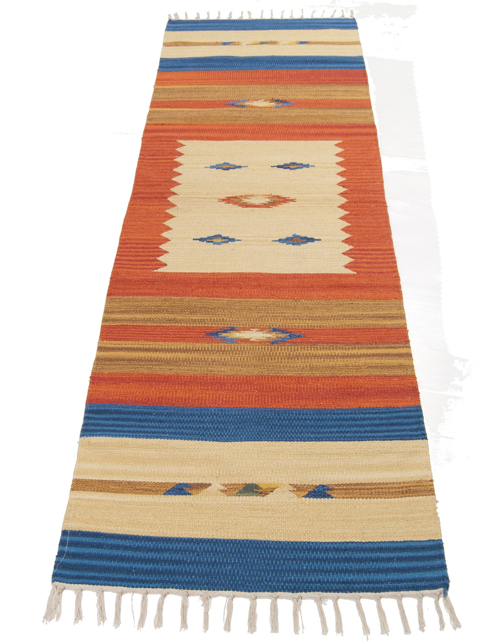 Oryginalny, ręcznie robiony kilim, 100% bawełna, 240x60 cm