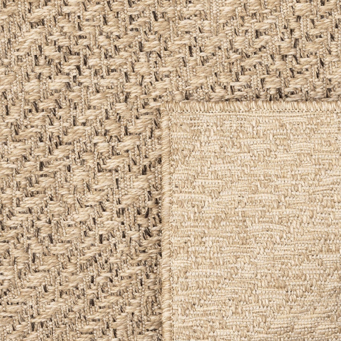 Tapis Kansas aspect jute intérieur extérieur terrasse cercles, Nature, 80x250 cm - 3