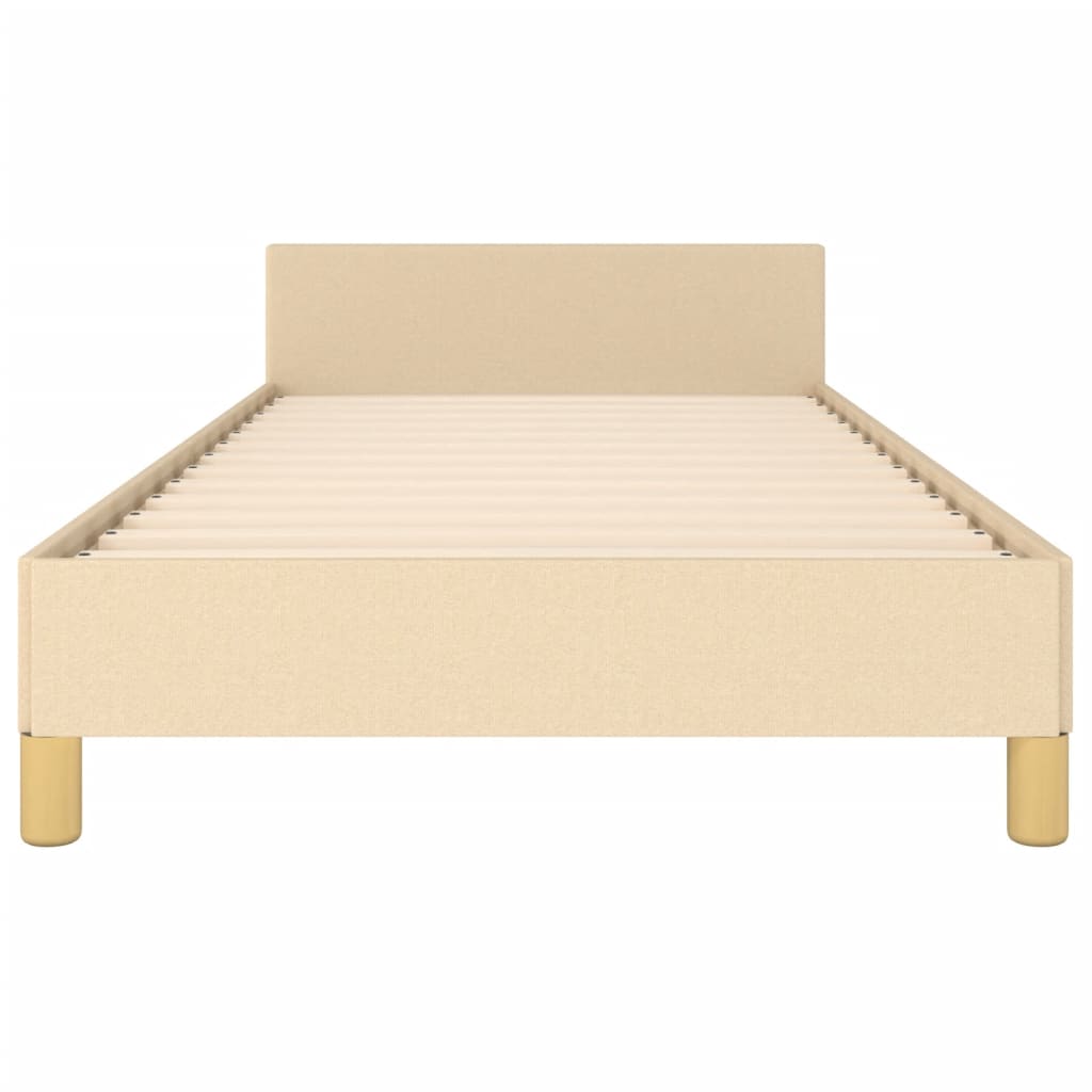 Cadre de lit sans matelas en tissu crème, pour la chambre, 100 × 200 cm - 6
