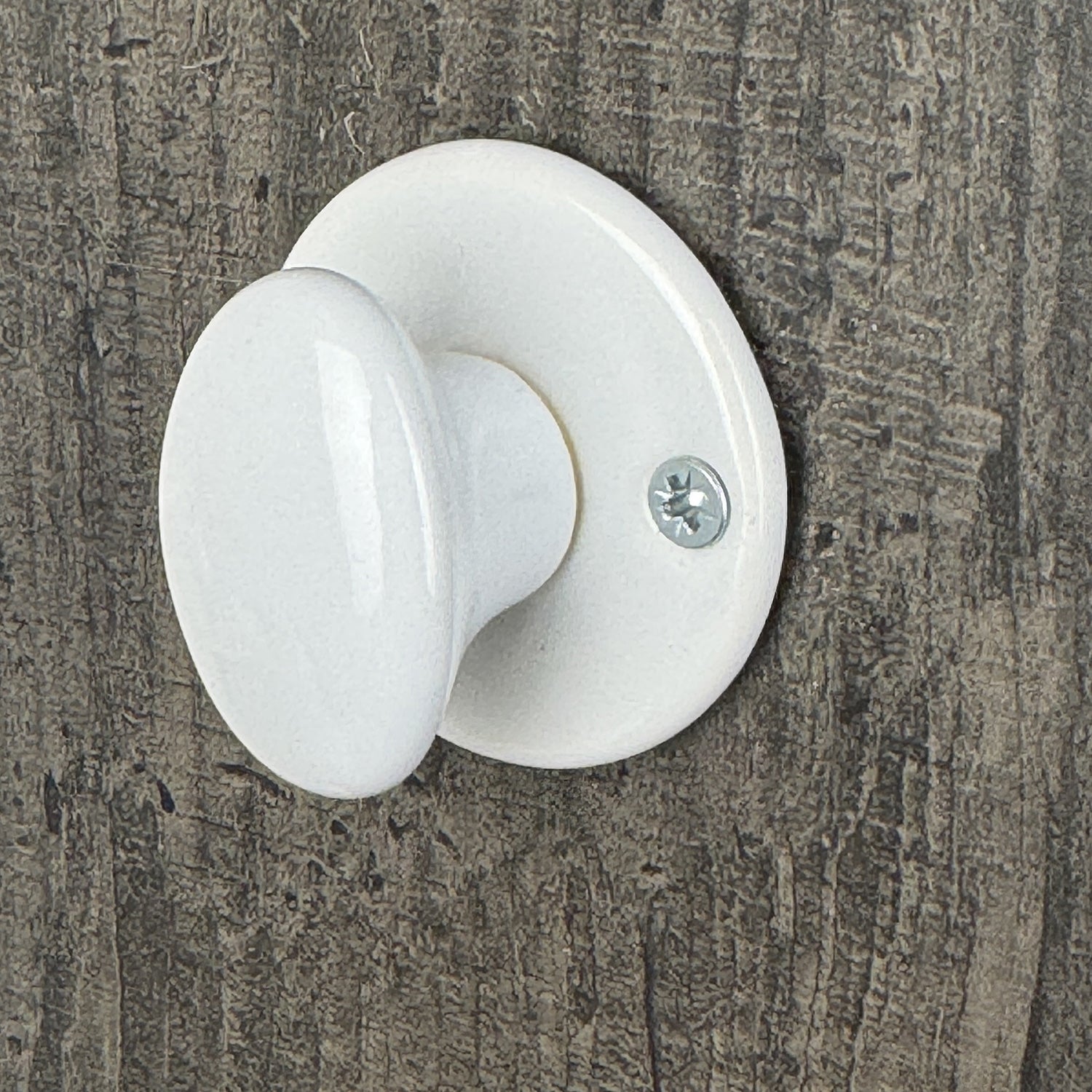 2 rosaces de poignée de porte rondes JANELLE verrou condamnation, Porcelaine blanc - 6