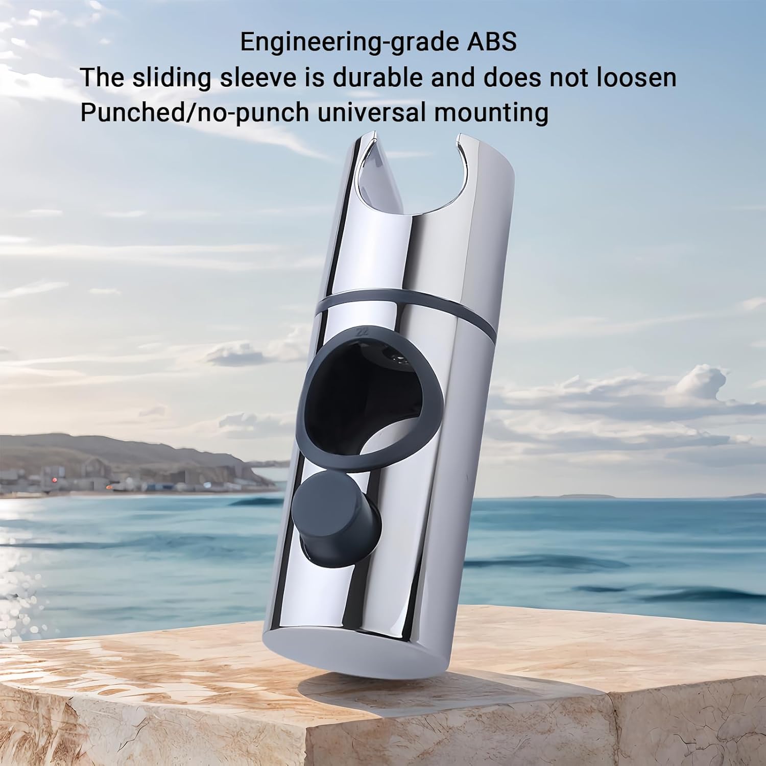 Support de douchette en ABS orientable à 360°, compatible avec les barres de douche cylindriques de 22 mm — Installation facile et sécurisée - 5