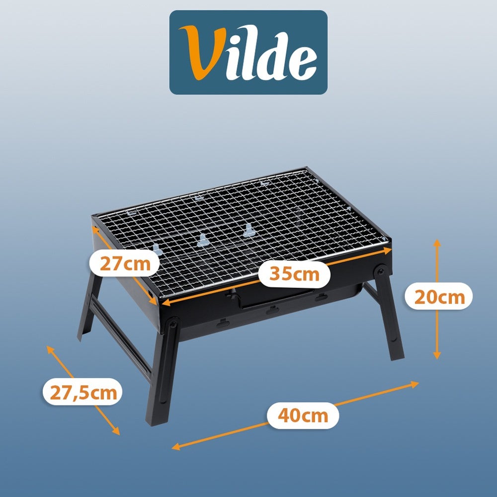 Grill węglowy składany przenośny walizka 40x27,5x20 cm - 5