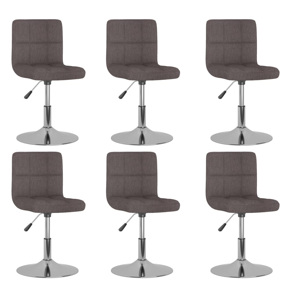 Lot De 6 Chaises De Salle à Manger HWC-O77 - Tissu Chenille Vert Olive - Pivotantes - Avec Accoudoirs