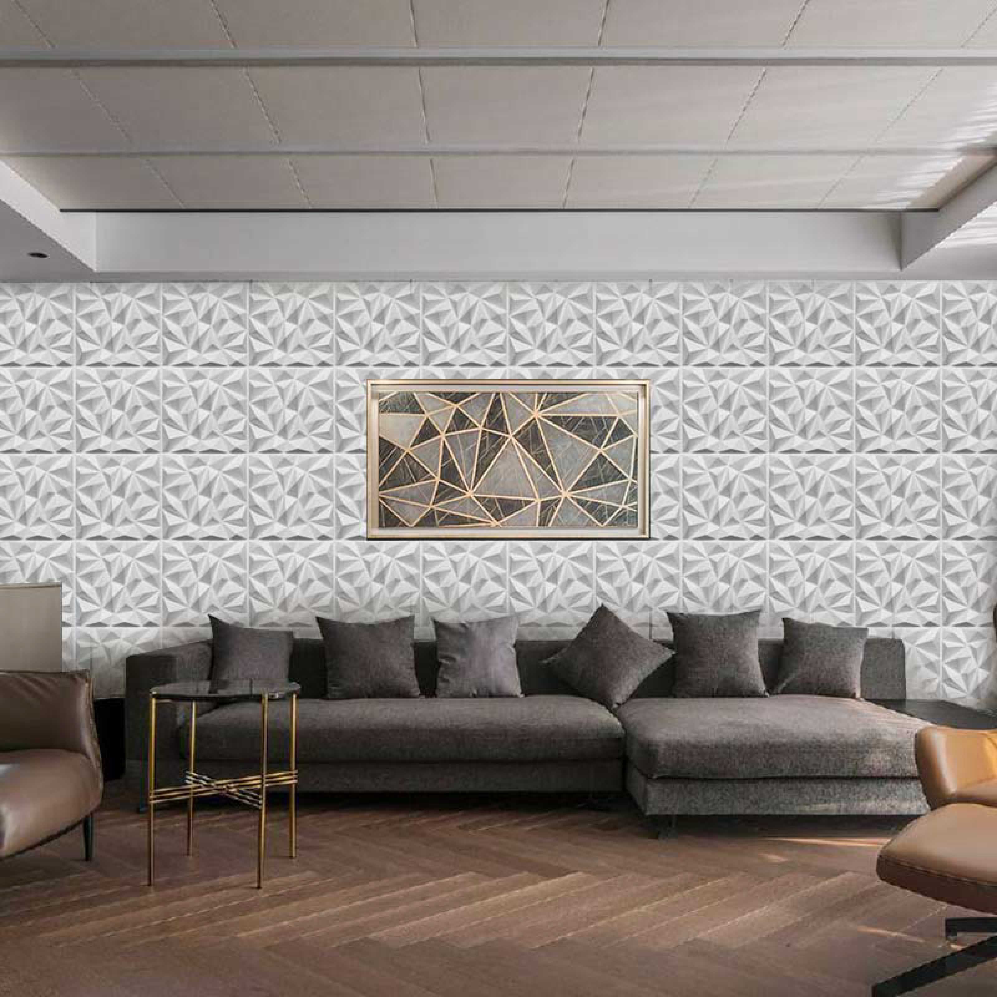 Panneau mural isolant décoratif en PVC 3D ultra résistant DIAMOND 590 x 590 cm (6,99 €) - 2