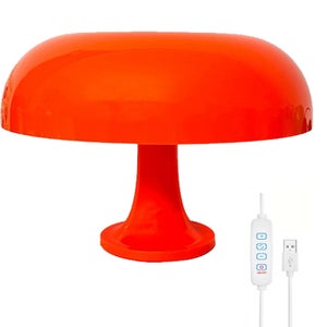 Lampe Champignon LED Orange - 25 Cm, 5W, Lumière Réglable (Blanc/Chaud/Neutre), Alimentation USB