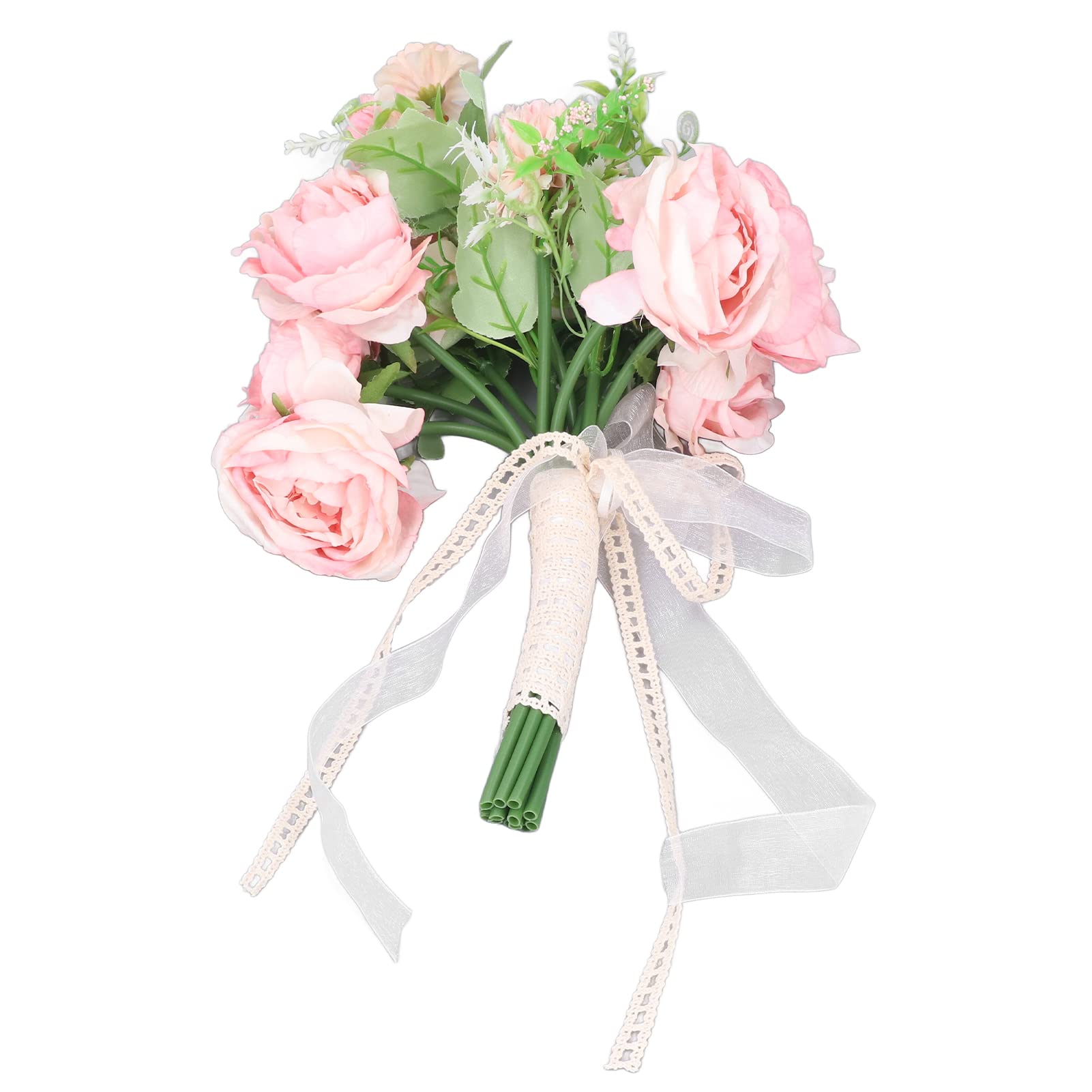 5/10 Pezzi Fiori Artificiali Rosa Di Seta Matrimonio Casa Camera - Foto 8