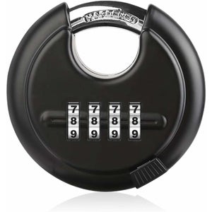 Cadenas Disque Résistant Aux Intempéries - Acier Inox 304 Avec 2 Clés - Haute Sécurité