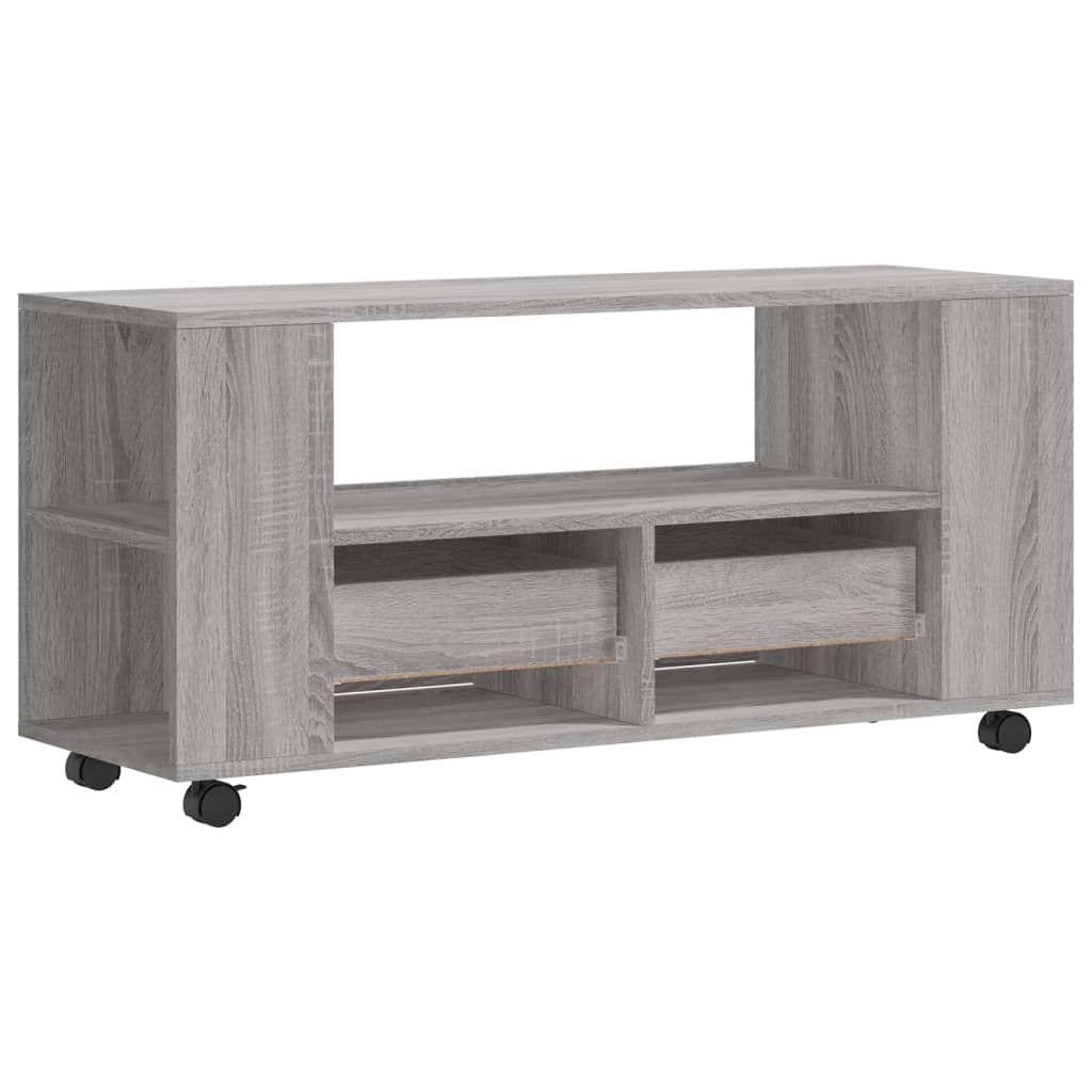 Meuble TV sonoma gris 102x34,5x43 bois d'ingénierie - 8